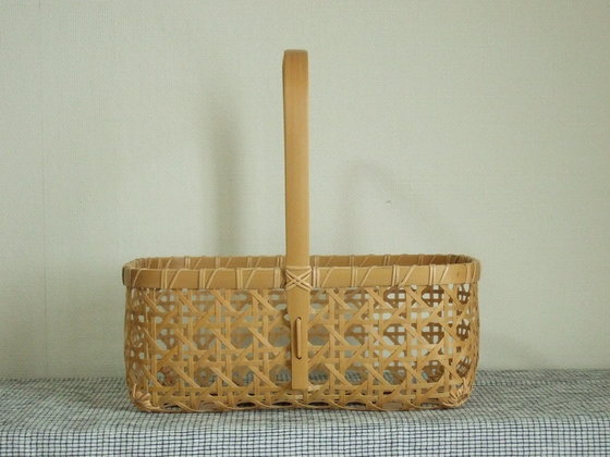 趣味の竹かごバッグ -八つ目編み手提げかご