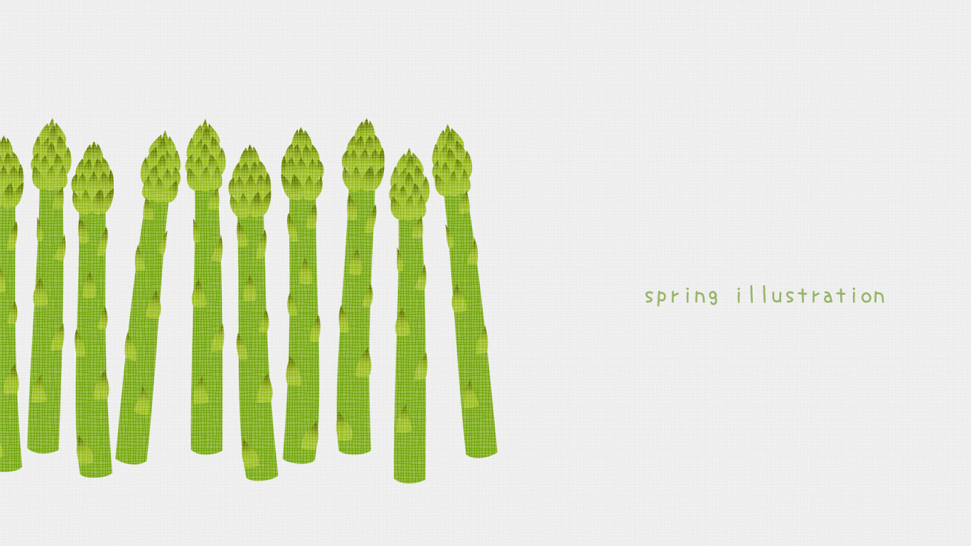 【アスパラガス】春野菜のシンプルかわいいイラストPC壁紙・背景