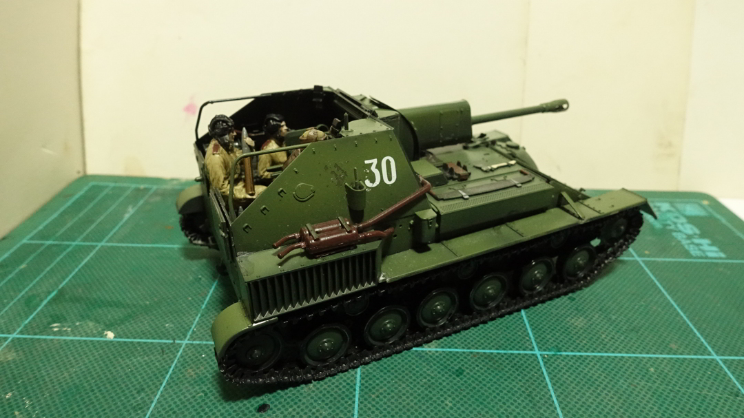 タミヤのミリタリーミニチュアシリーズ  No.348 ソ連軍 SU-76M自走砲車 戦車兵 その４